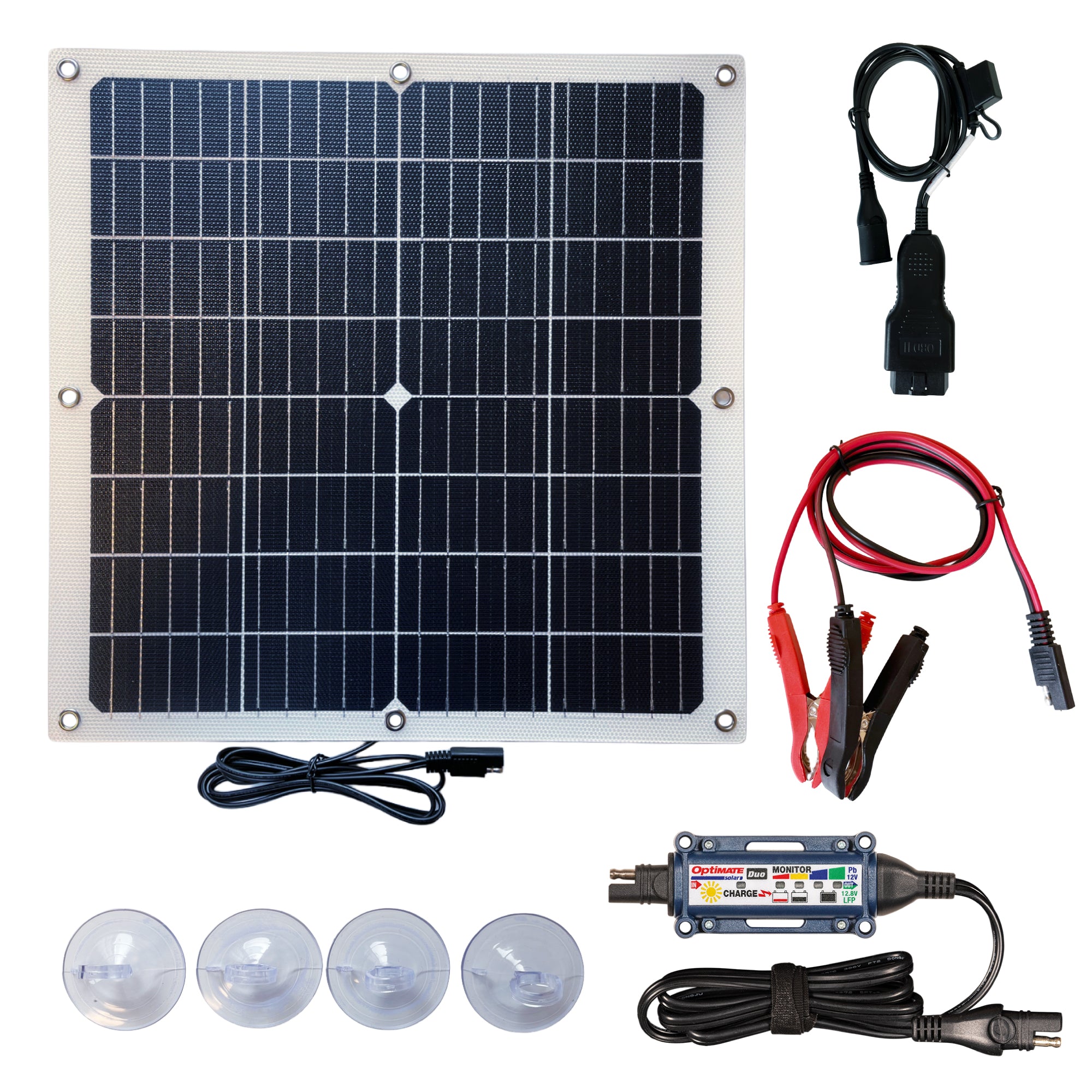オプティメイトソーラーパルス30W OptiMateソーラーパルス30W /OBDII・ワニ口クリップケーブル、オプティ